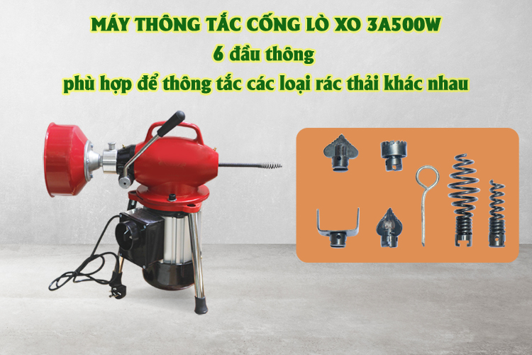 Máy thông tắc lò xo 3A500W (03)