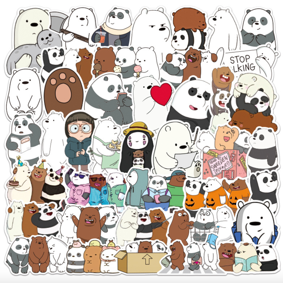 SET 100 STICKER GIA ĐÌNH GẤU