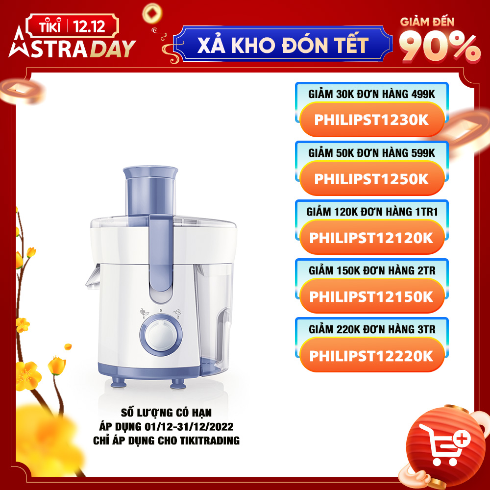 Máy Ép Trái Cây Philips HR1811 300W - Trắng Xanh - Hàng chính hãng