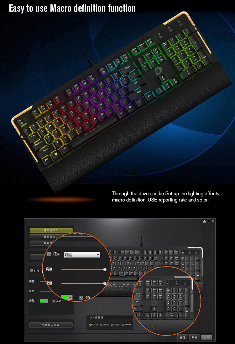 Bàn Phím Cơ Có Dây DareU EK815 Multi LED Color Fullsize - Hàng Chính Hãng
