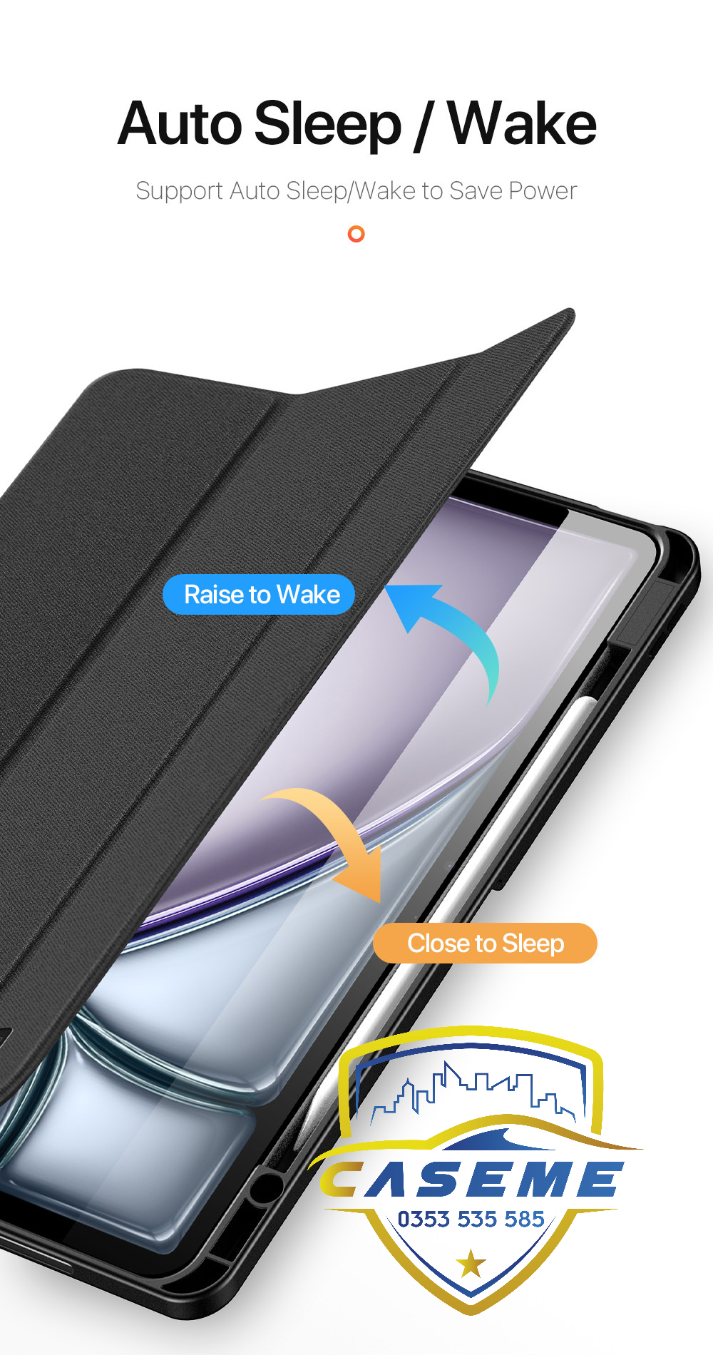 [iPad Air 6 M2] Bao Da Chính Hãng Dux Ducis Domo Kèm Khay Đựng Bút Dành Cho iPad Air 6 M2 -11 inch 2024. iPad Air 6 M2 - 13 inch 2024 - Hàng Nhập Khẩu 