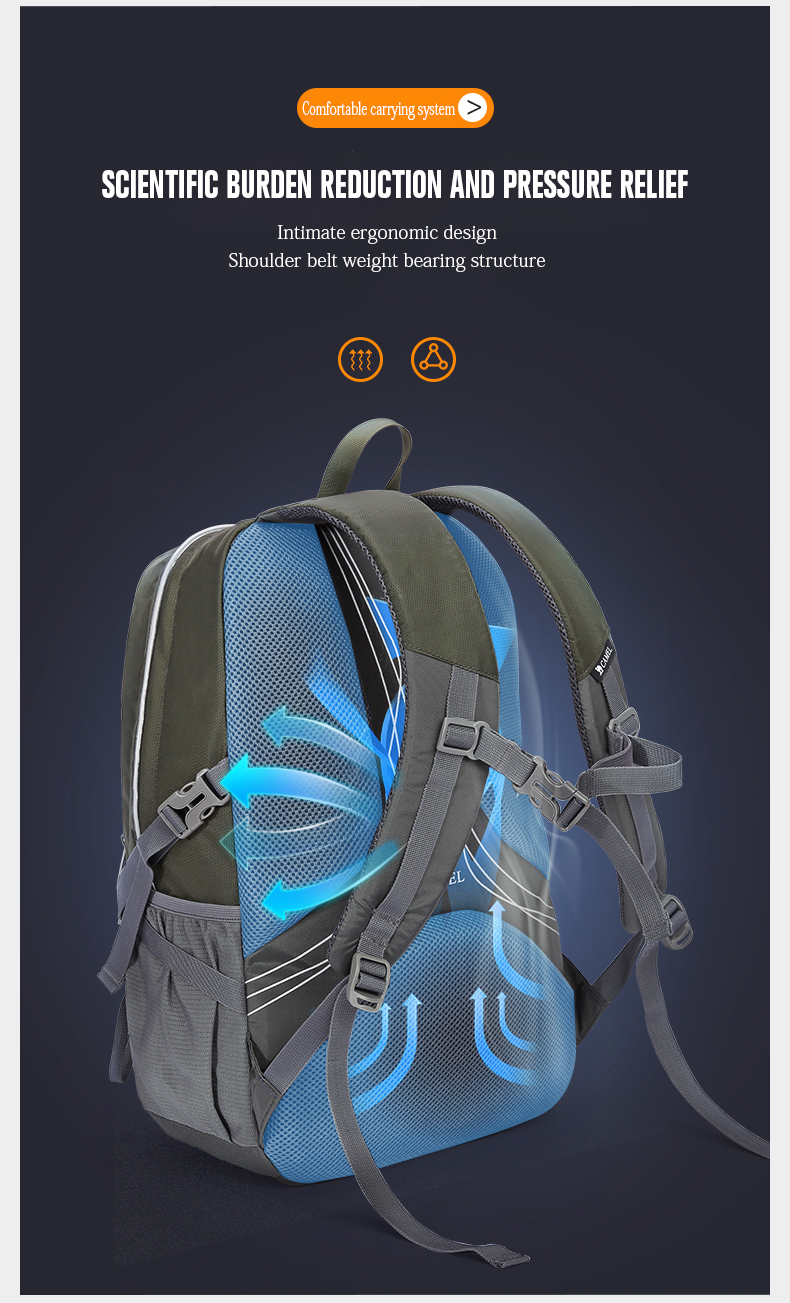 Túi leo núi chống thấm nước ngoài trời CAMEL Balo đi bộ đường dài 30L dành cho nam và nữ Balo du lịch thể thao giải trí