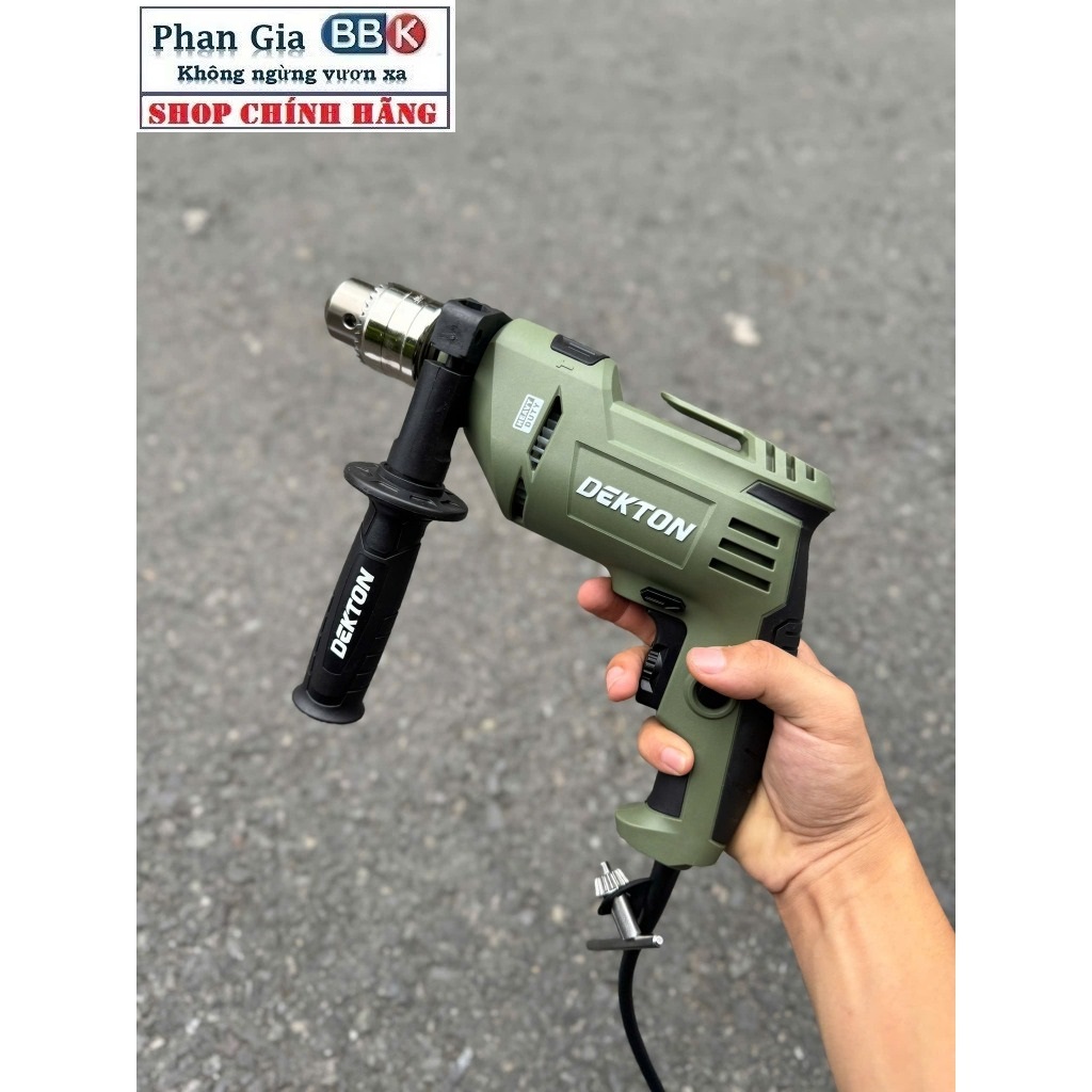 Máy Khoan Điện Đa Năng Dekton (Màu oliu) DK-ID710XPRO - Đầu kẹp 13ly - Công suất 710W - Bảo hành 12 tháng