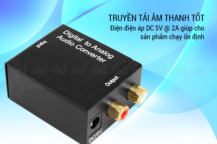 Bộ Chuyển Âm Thanh TV 4K Quang Optical Sang Audio AV Ra Amply + Cáp Optical (1m) - Hàng Nhập Khẩu