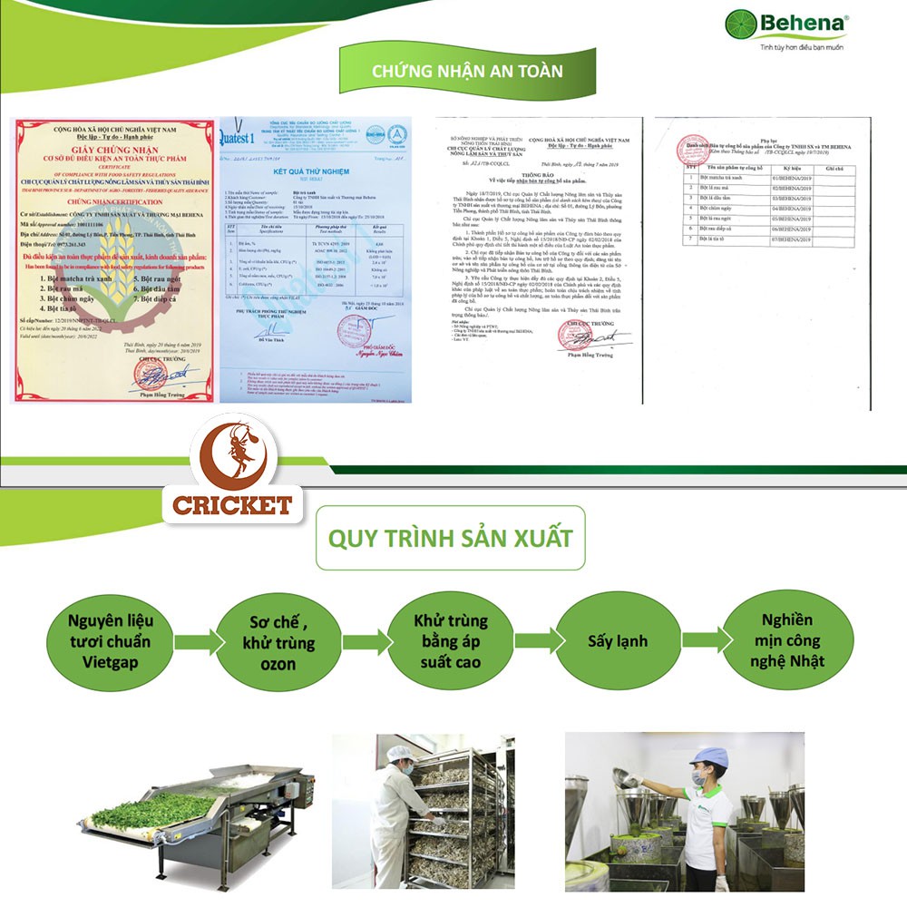 Bột cải bó xôi Behena