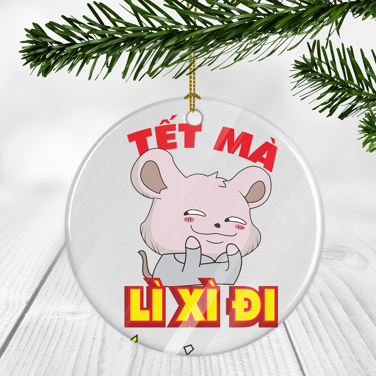 Miếng Sứ Trang Trí In Hình Tết Mà, Lì Xì Đi-3600X4800