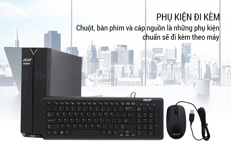 PC Acer AS XC-885 DT.BAQSV.001 Core i3-8100/4GB/1TB HDD/Dos - Hàng Chính Hãng