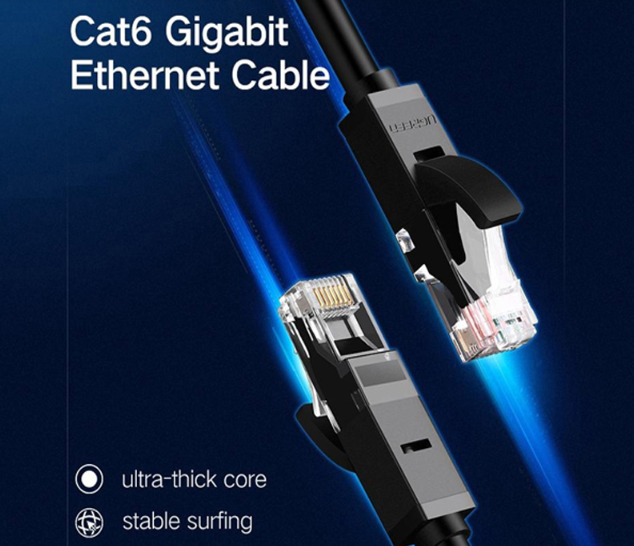 Cáp mạng LAN CAT6 UTP 15M màu Đen Ugreen LAN20165NW102 Hàng chính hãng