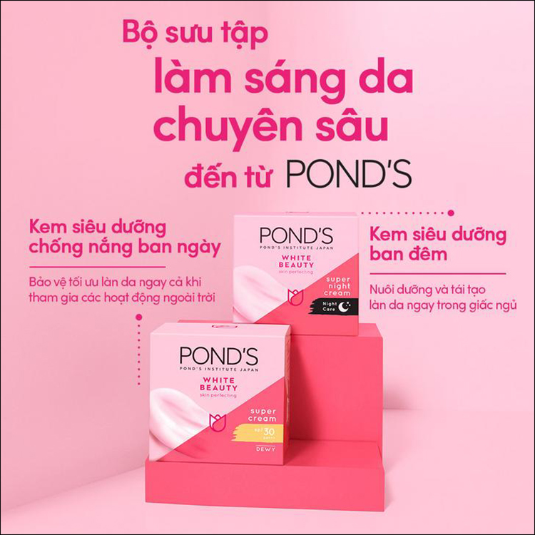 Kem Dưỡng Da Trắng Hồng Rạng Rỡ Pond's White Beauty Ban Đêm (50g)