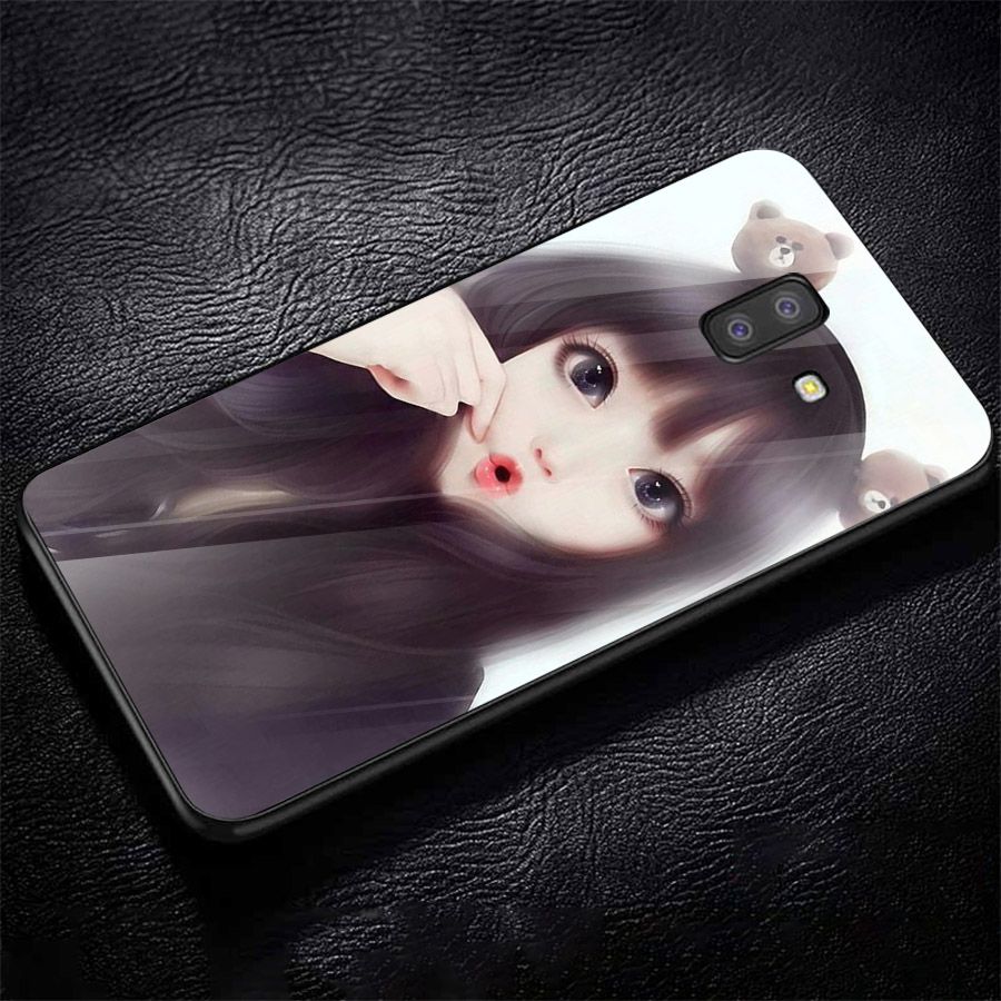 Ốp kính cường lực cho điện thoại Samsung Galaxy J6 - cô gái cá tính MS CGCT009