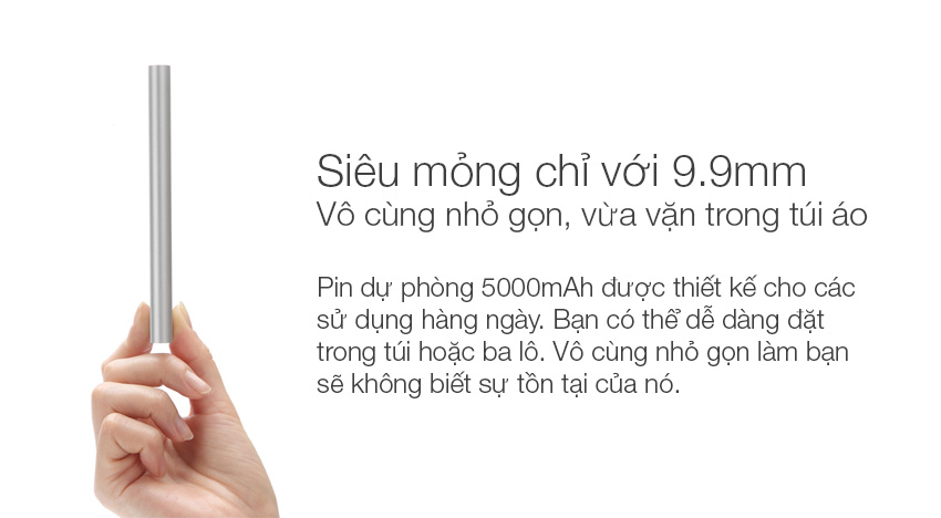 Pin Sạc Dự Phòng Xiaomi 5000mAh (Bạc) - Hàng Chính Hãng