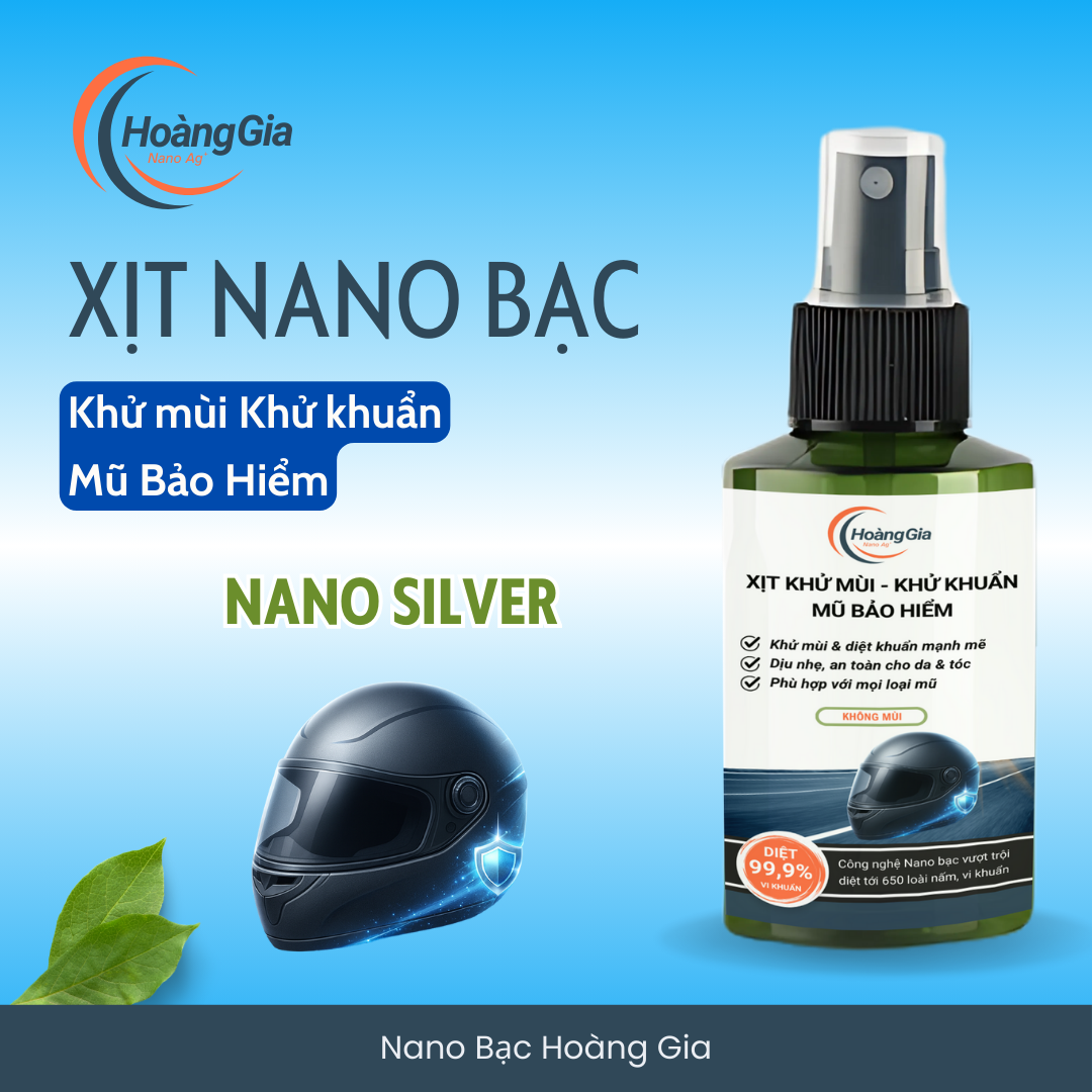 Xịt Khử Mùi Mũ Bảo Hiểm Nano Bạc Hoàng Gia Diệt Khuẩn Khử Mùi, Bảo Vệ Da Đầu & Tóc - 100ml