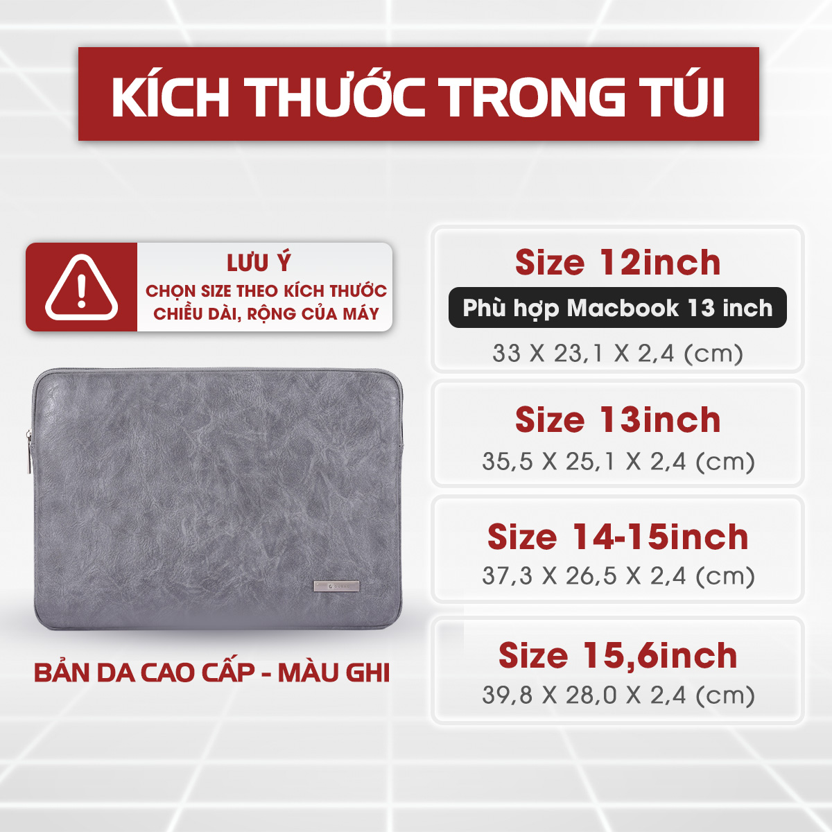 Túi chống sốc Macbook M1, M2, Macbook Air, Pro GB-CS03 chính hãng Gu Bag, công nghệ giảm chấn bảo vệ laptop, chống va đập máy tính an toàn hiệu quả