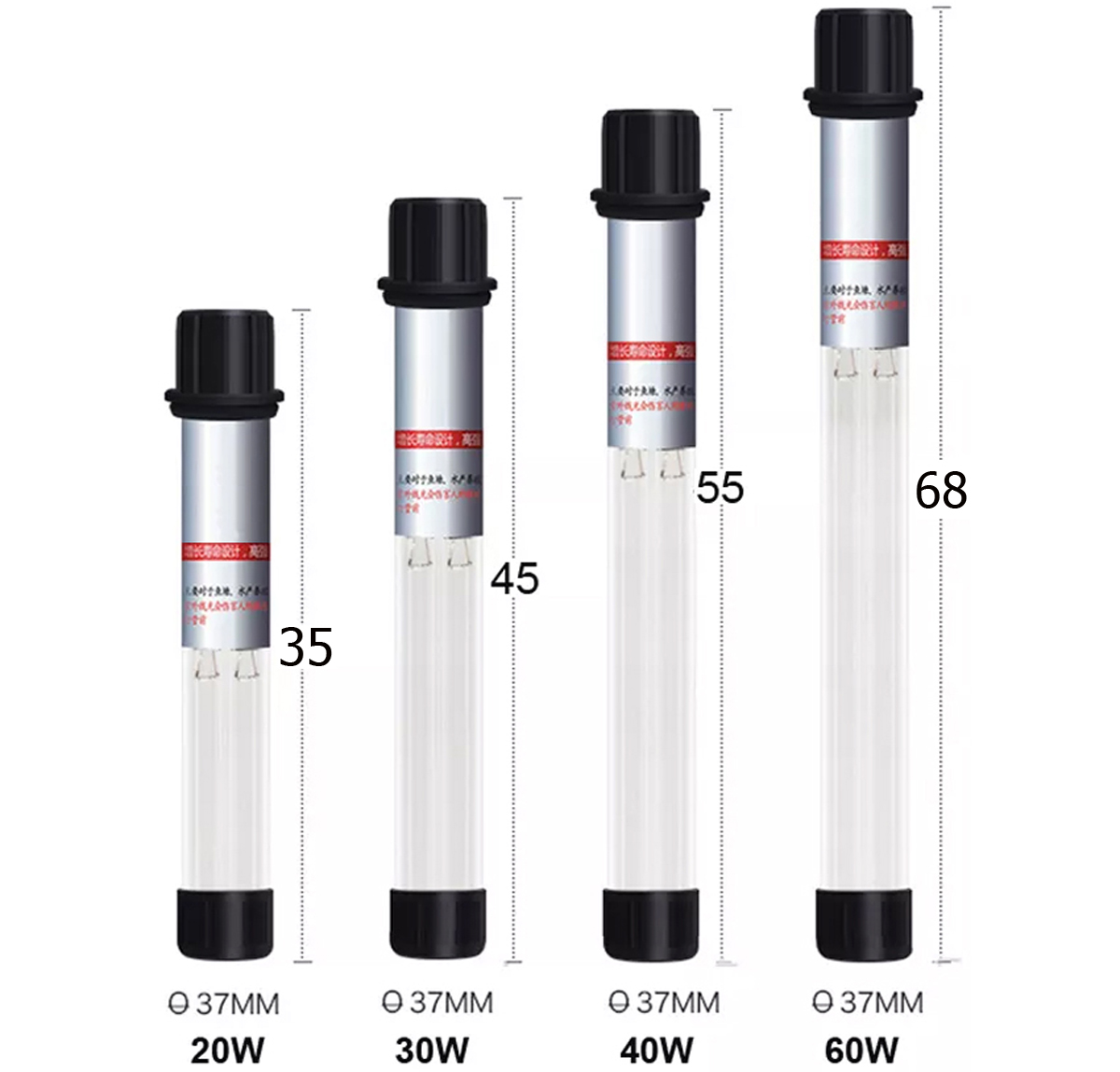 Đèn UV 20W Sterilization King Bóng Kép cao cấp, diệt tảo, diệt khuẩn cho bể cá, hồ cá, hồ thủy sinh siêu sạch ( Trắng)