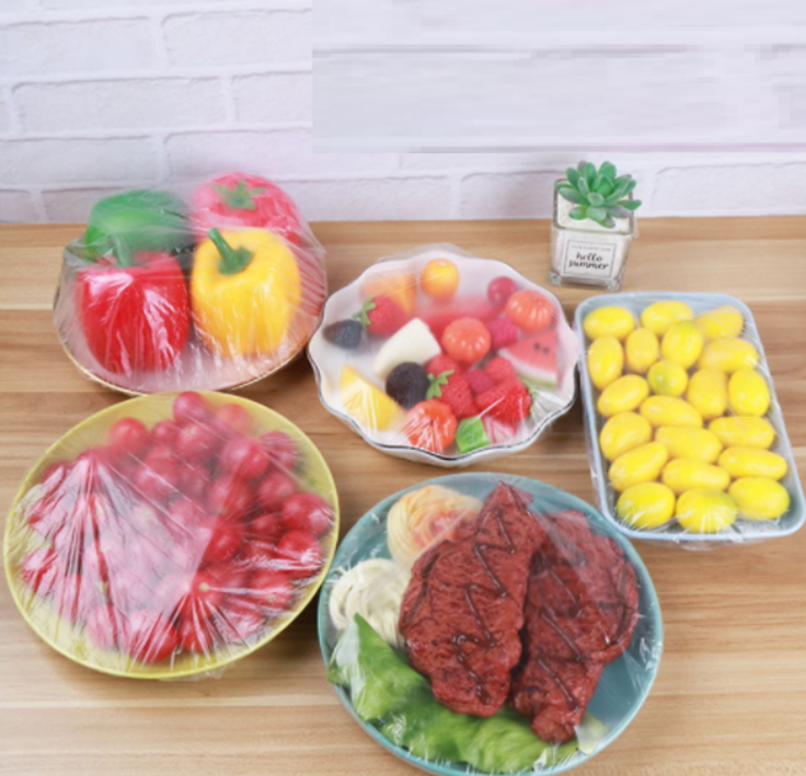 Set 100 màng bọc KG78 túi gấu bọc thực phẩm PE có chun bọc đồ ăn co giãn tái sử dụng - Hàng chính hãng