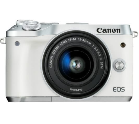 Máy Ảnh Canon EOS M6 Vi Xử Lý Dual-Core + Kit 15-45mm (24 MP) - Trắng