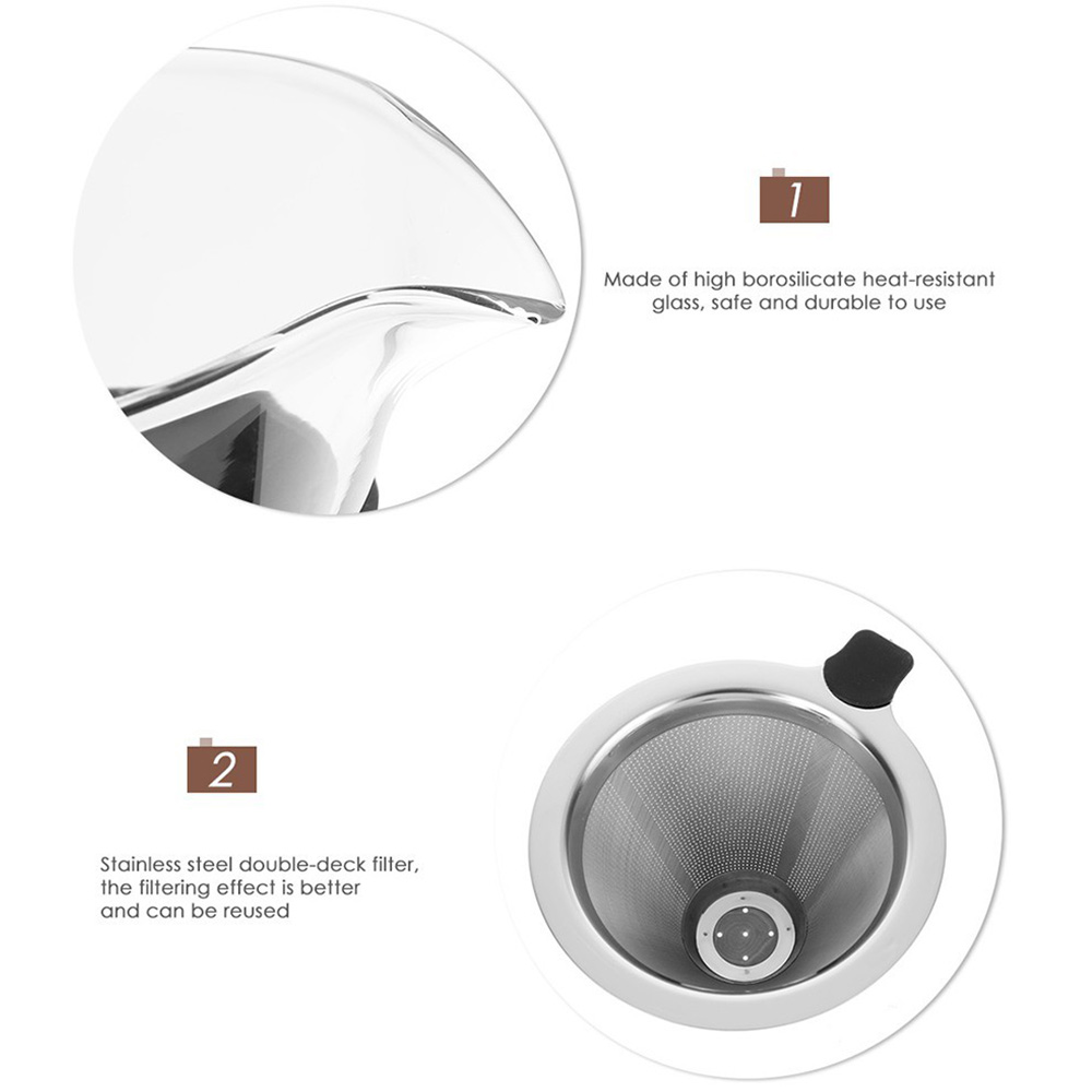 Coffee Kettle Coffee Maker Professional 400ml High-Borosilicate Glass with Filter Manual Drip Coffee Kettle Coffee Maker Professional 400ml High-Borosilicate Glass with Filter Manual Drip