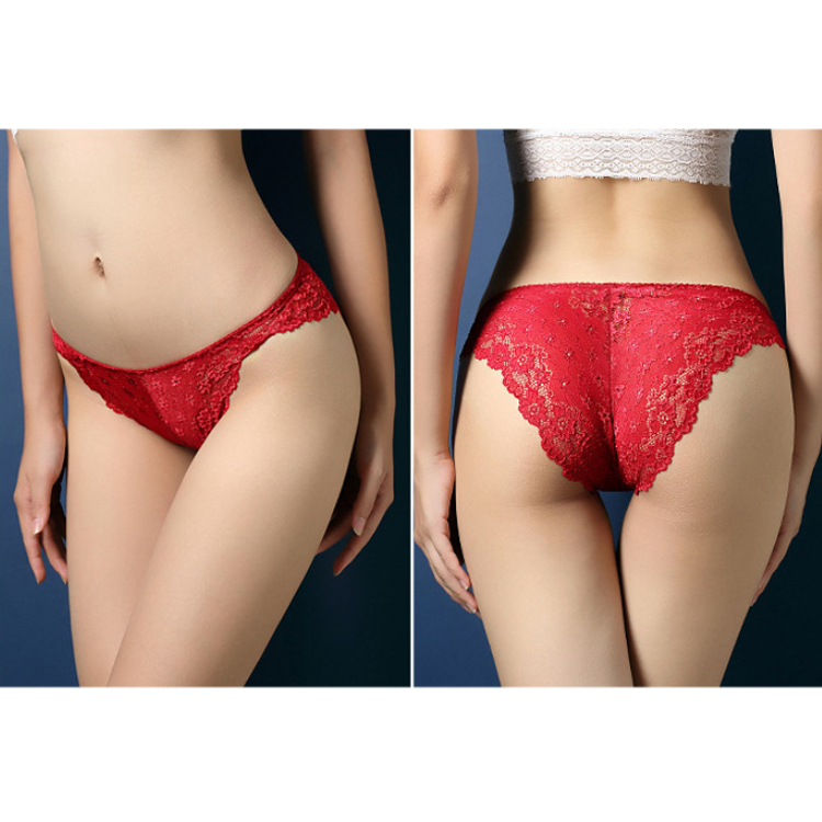  Quần lót nữ ren hoa gợi cảm - Đỏ