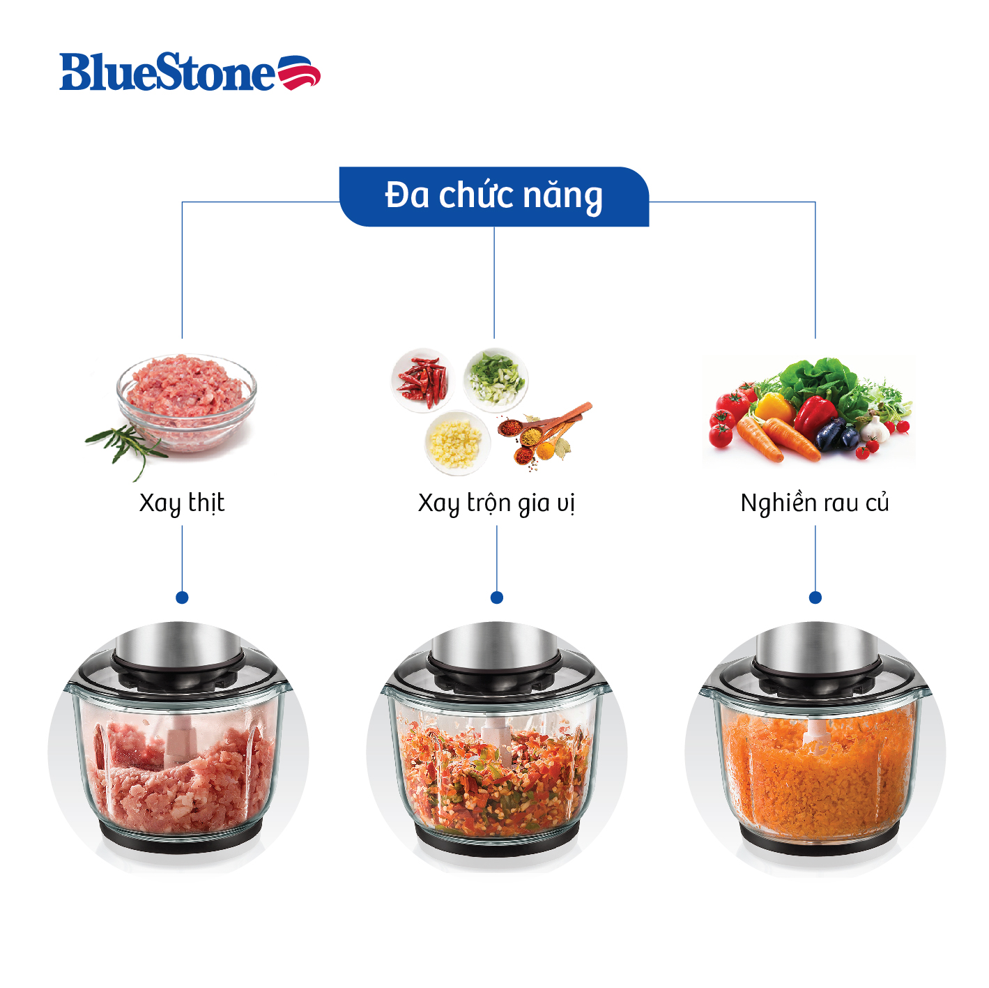 Máy Xay Thịt 2 Lưỡi Dao Kép Bluestone CHB-5139 (2L)