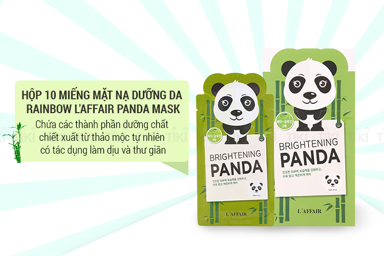 Hộp 10 Miếng Mặt Nạ Dưỡng Da Rainbow L'Affair Panda Mask