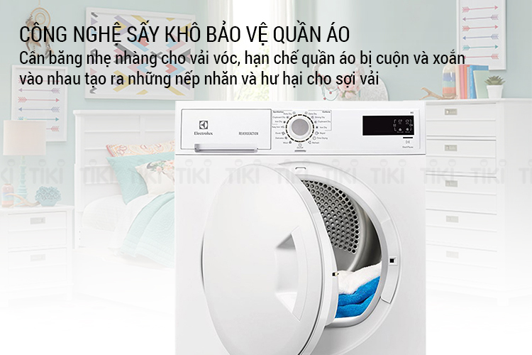 Máy Sấy Cửa Trước Electrolux EDC2086PDW (8kg) - Trắng - Hàng Chính Hãng
