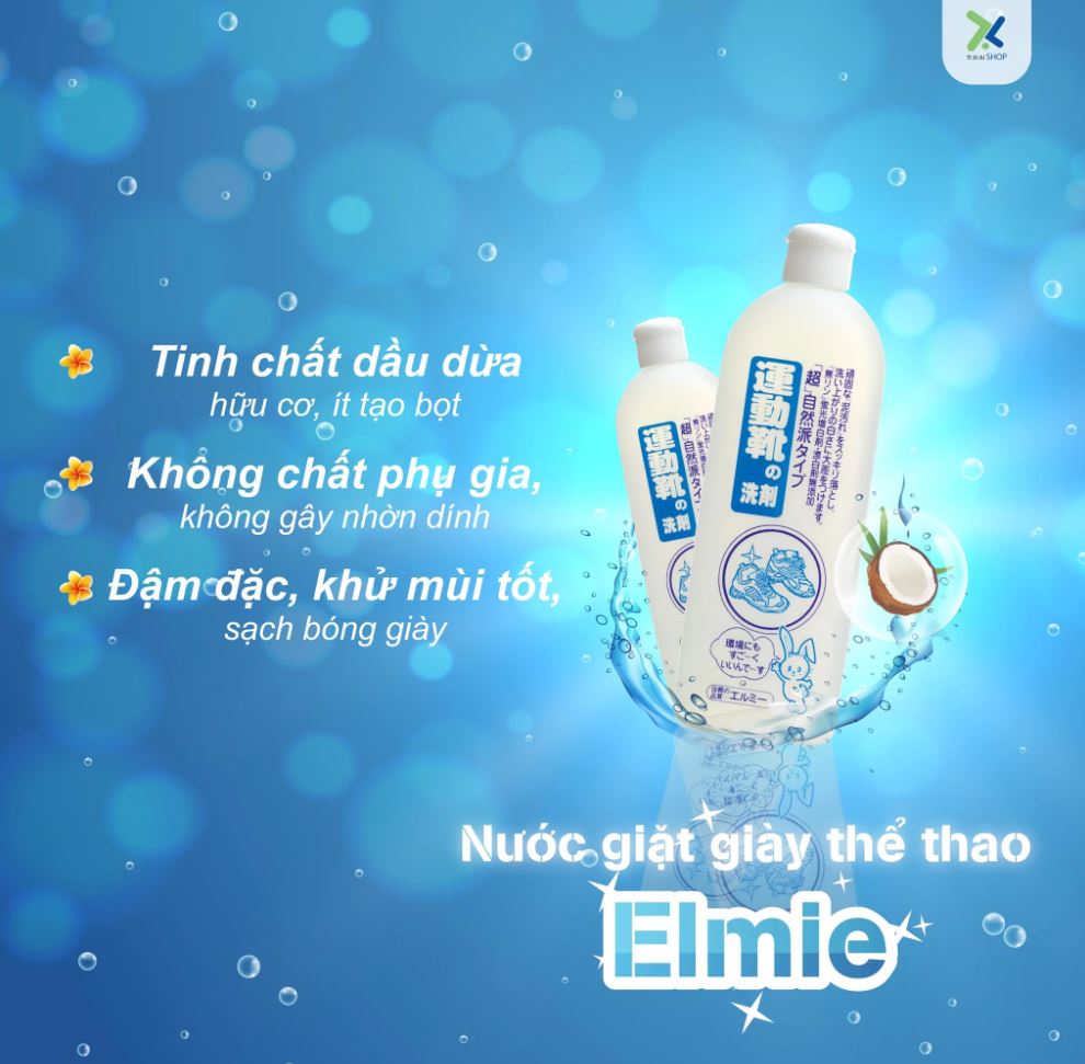 Nước giặt giày thể thao Elmie - 500ml (Hàng nội địa Nhật bản)
