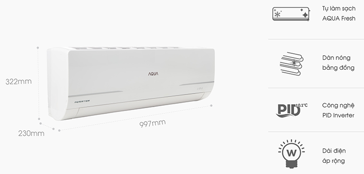 Máy Lạnh Inverter Aqua AQA-KCRV12WNM (1.5HP)