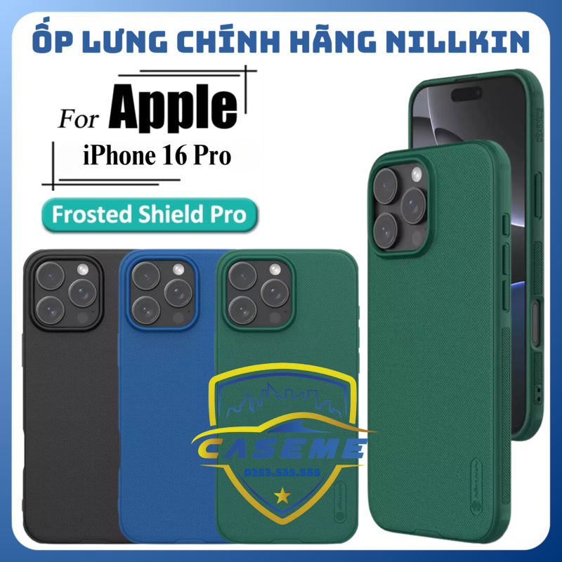Ốp Lưng Dành Cho iPhone 16 Pro Nillkin Dạng Sần Viền Silicon - Hàng Chính Hãng