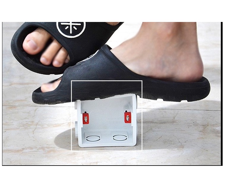 Công tắc điện 1 nút mặt vuông nhựa trắng kèm đê âm đơn LG-F21-001 - Hàng Chính Hãng