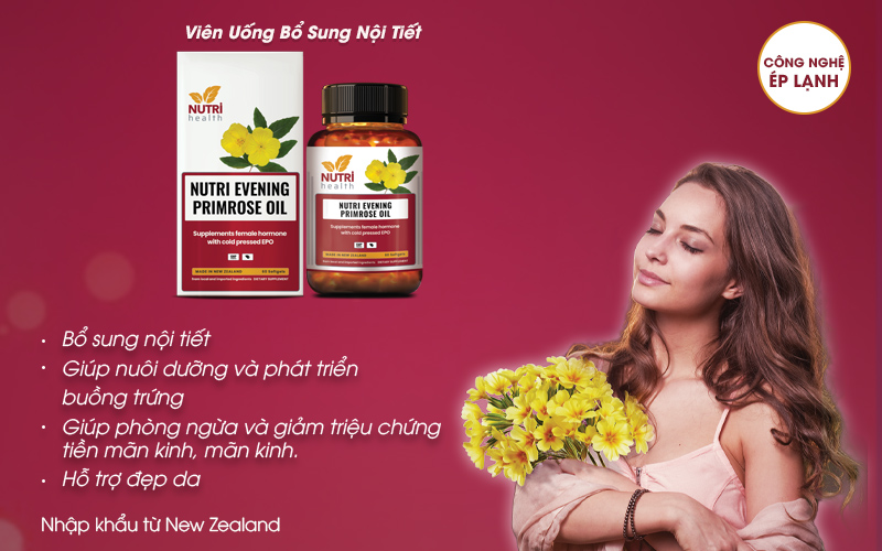 Viên Uống Bổ Sung Nội Tiết New Zealand Nutri Evening Primrose Oil 60 Viên | Giúp Bổ Sung Nội Tiết Tố - Nhập Khẩu Chính Hãng