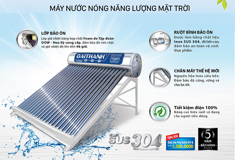 Máy Nước Nóng Năng Lượng Mặt Trời Tân Á Đại Thành Classic