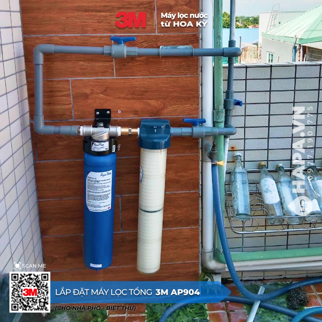 Máy Lọc Nước Đầu Nguồn 3M AP904 PREMIUM Lọc Tổng Sinh Hoạt Gia Đình, Căn Hộ, Chung Cư, Nhà Phố, Biệt Thự - Hàng Chính Hãng 3M Mỹ