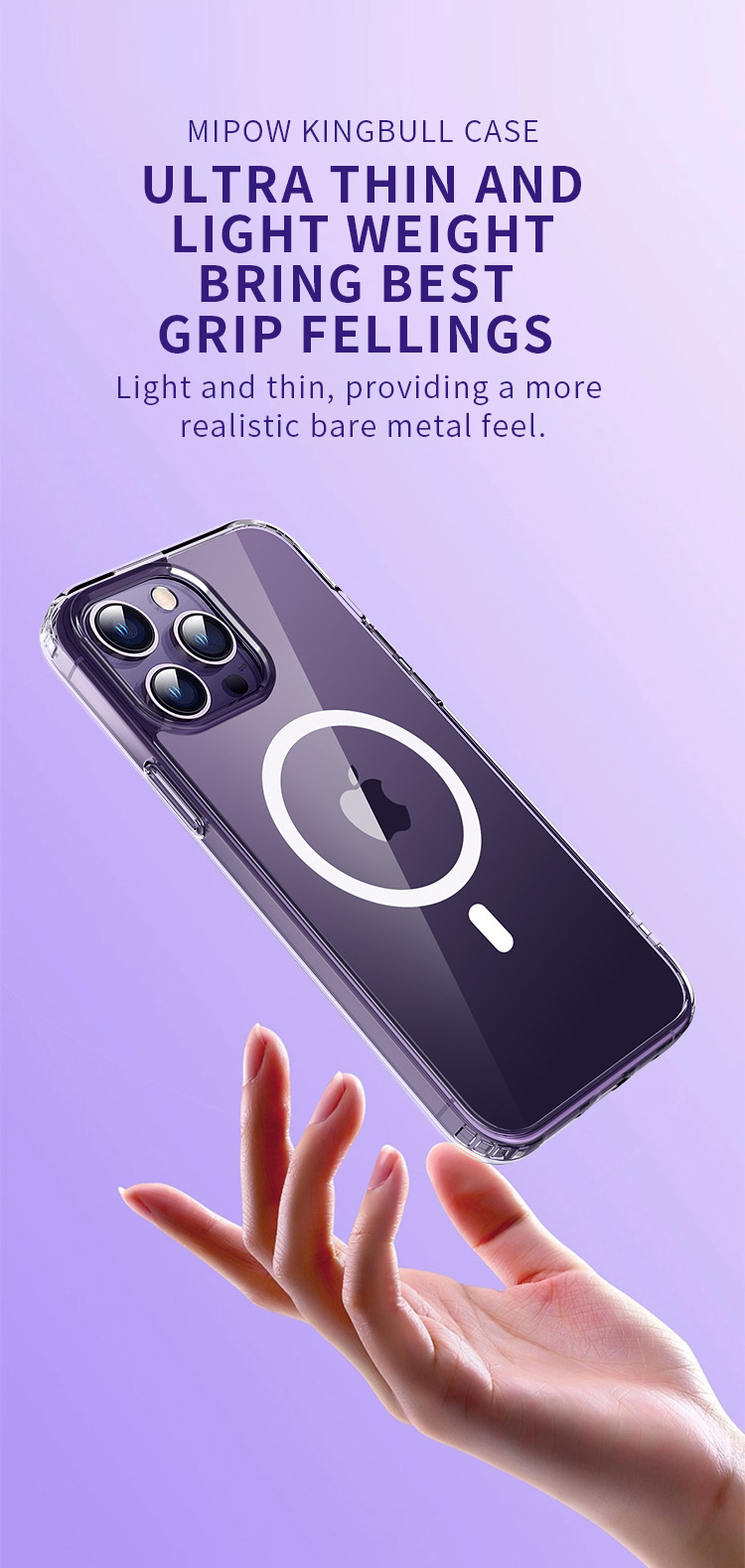 Ốp Lưng Trong Suốt Sạc Từ Tính cho iPhone 16 Pro/ 16 Pro Max/ 16/ 16 Plus/ iphone 17/ 17 air/ 17 pro max MIPOW MAG-SAFE TRANSPARENT CASE, chống ố vàng_ Hàng chính hãng