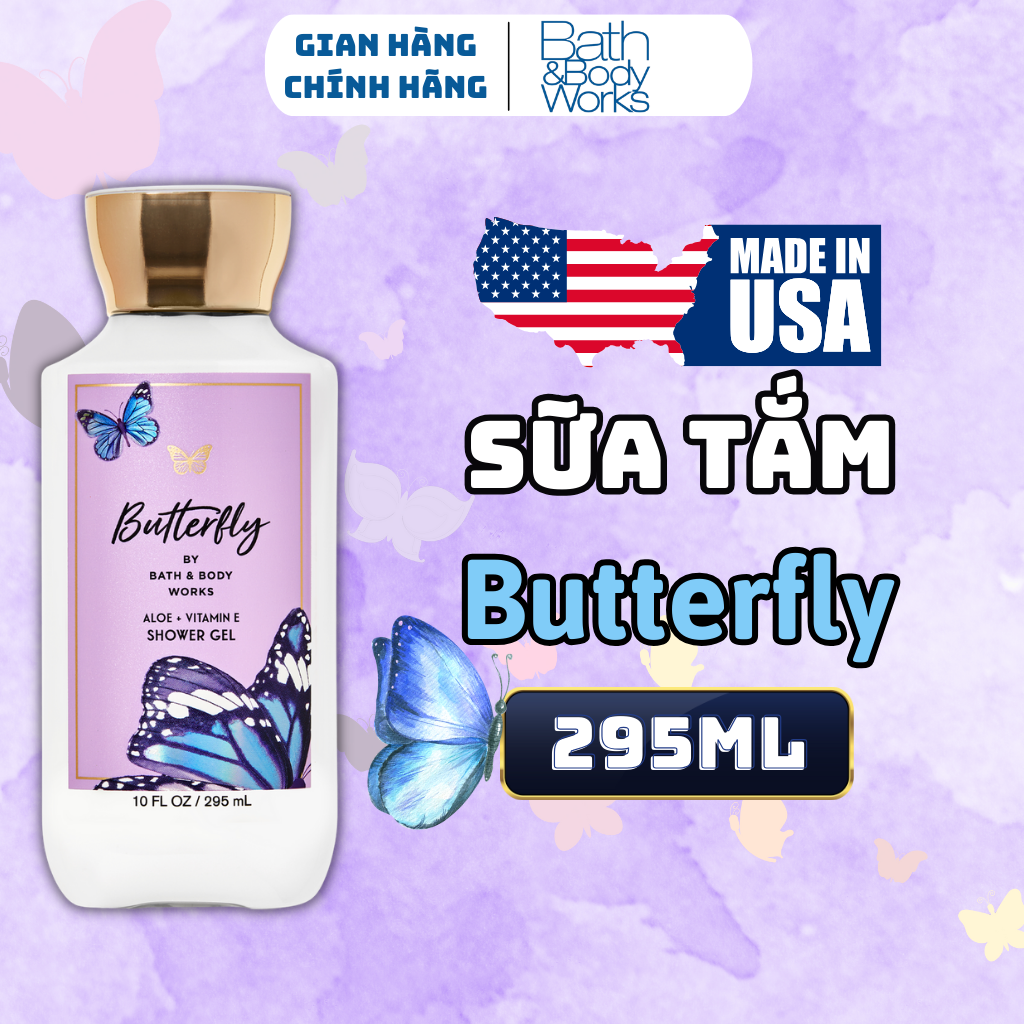 Body Mist Bath And Body Works Nam Nữ Chính Hãng Butterfly, Xịt Thơm Body Toàn Thân Hương Nước Hoa 236ml