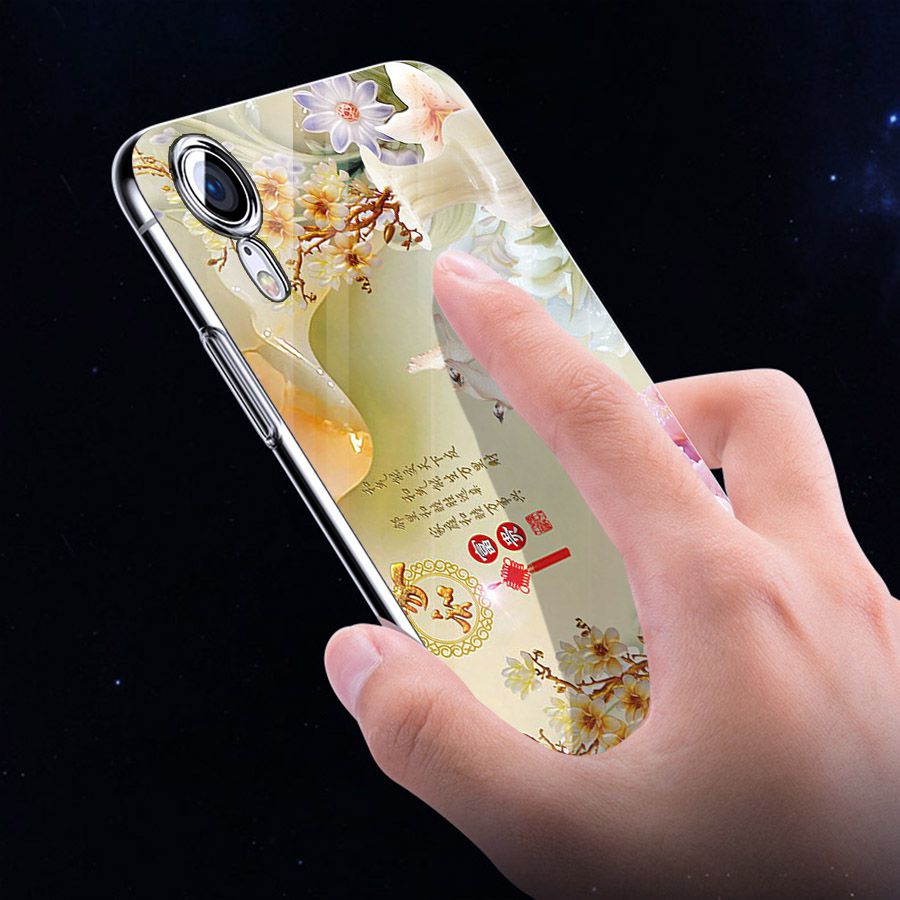 Ốp điện thoại kính cường lực cho máy iPhone XS MAX - ngọc hoa MS NGHOA023