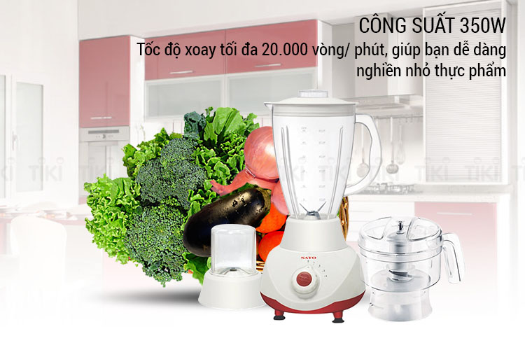 Máy xay sinh tố đa năng SATO MX8055 1.5L (Màu trắng) - Hàng chính hãng