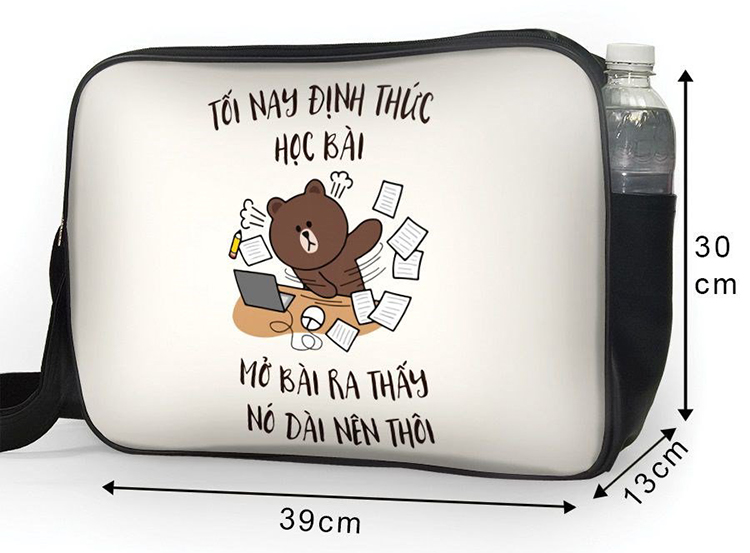 Túi Đeo Chéo Hộp Unisex Gấu Định Thức Học Bài - TCFU250