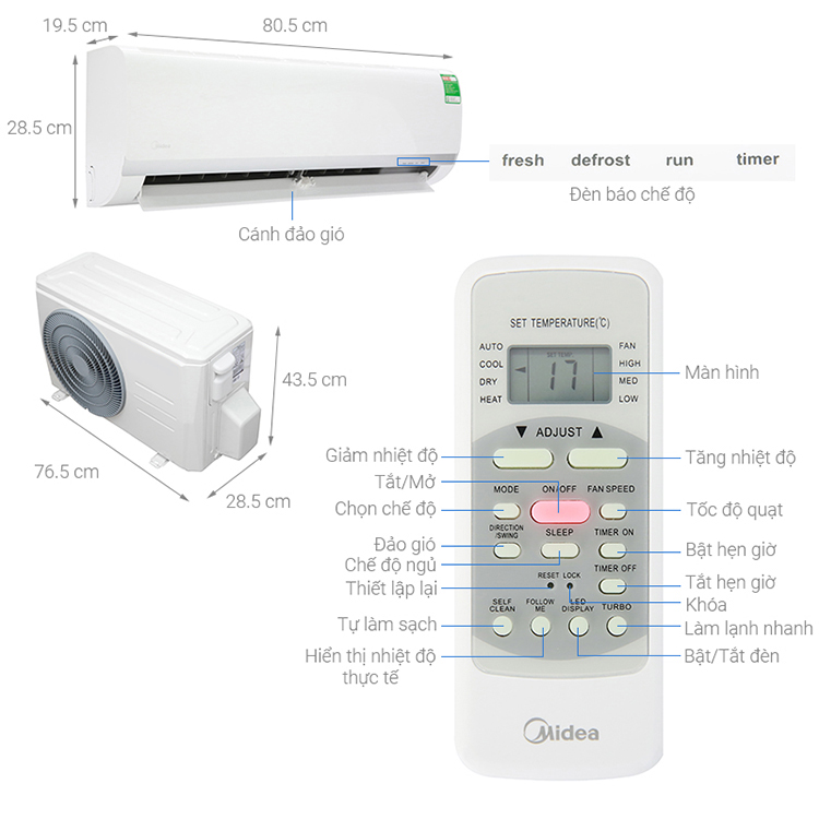 Máy Lạnh Midea MSAFB-10CRN8 (1.0HP)