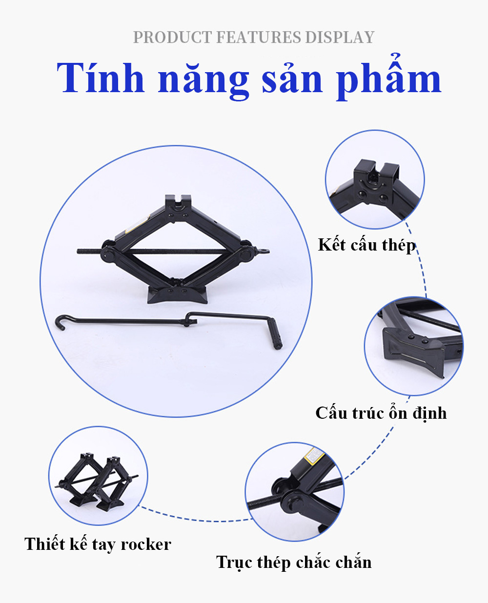 Kích nâng hạ quả trám ABG kích nâng gầm ô tô xe máy, kích chữ a có đòn bẩy tiện lợi