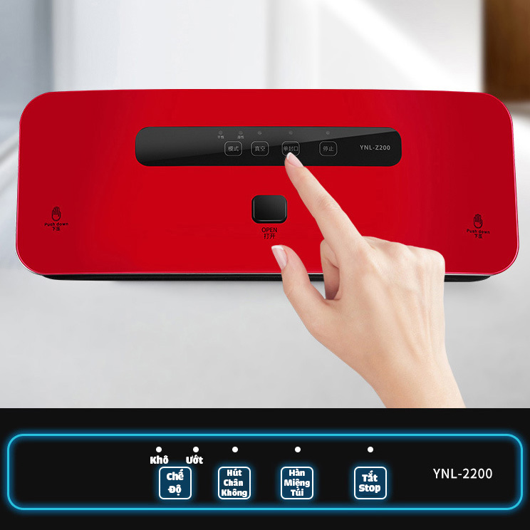 Máy hút chân không Yonali Z-220 bọc thực phẩm hàn miệng túi giúp thực phẩm tươi lâu gia dụng ALOMA