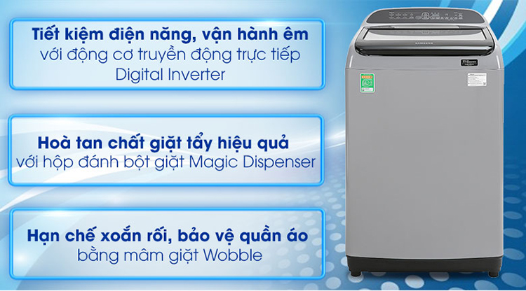 Máy Giặt Samsung Inverter 9 kg WA90T5260BY/SV - Chỉ giao HCM