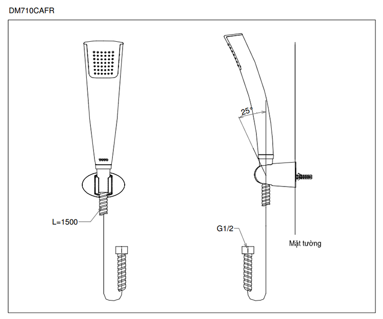 Bát Sen Aerial Shower Kèm Gác Sen Toto DM710CAFR