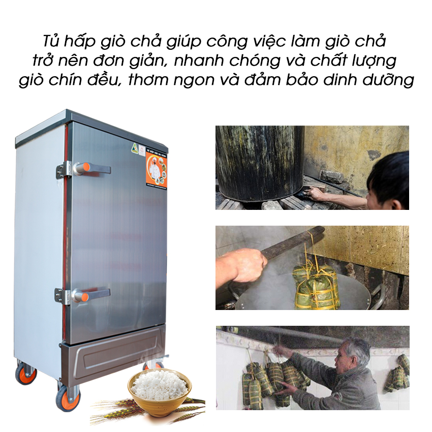 Tủ hấp giò chả bằng điện 8 khay Newsun  (40kg/mẻ) - không tủ điều khiển (Ảnh 1)
