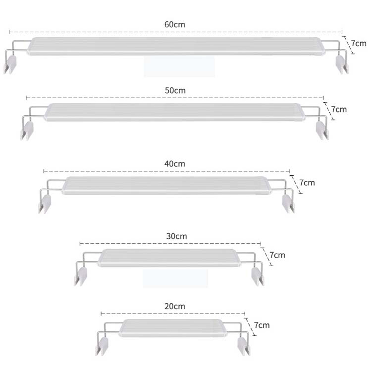Đèn LED máng bể cá 20-90cm XML Ánh Sáng Trắng cao cấp