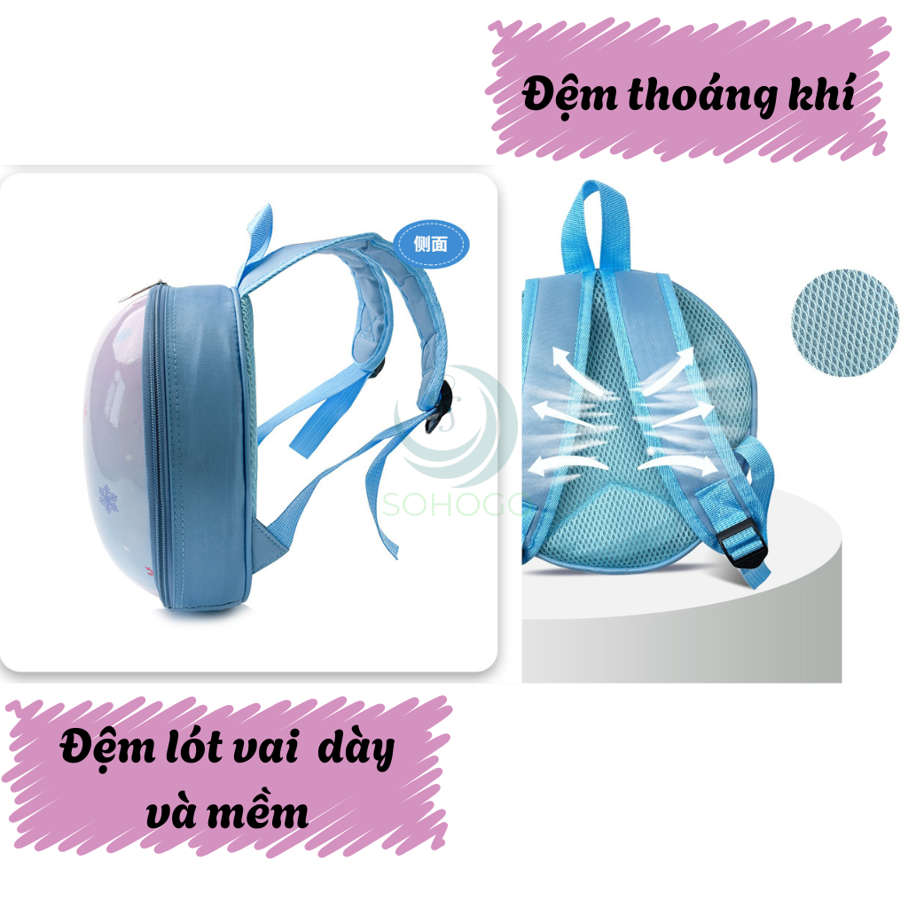 Balo in hình nhân vật Elsa trong phim Frozen, thiết kế dễ thương, nhiều màu sắc, phù hợp cho bé đi học hoặc đi chơi Balo Cho Bé Mầm Non, Cặp Cho Bé Mẫu Giáo Dễ Thương Cho Bé 1-5 Tuổi