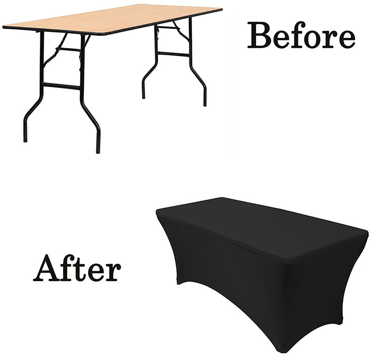 Outdoor Wedding Party Stretch Black Tablecloth Bar Cocktail Table Cover