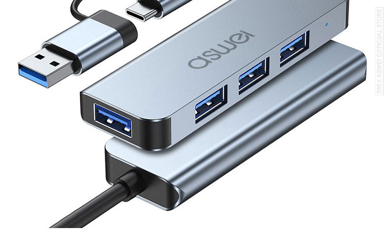 hub usb type c, hub chuyển đổi usb type c aswei