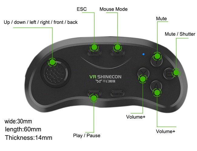 Tay Game VR Shinecon chuẩn Bluetooth 3.0