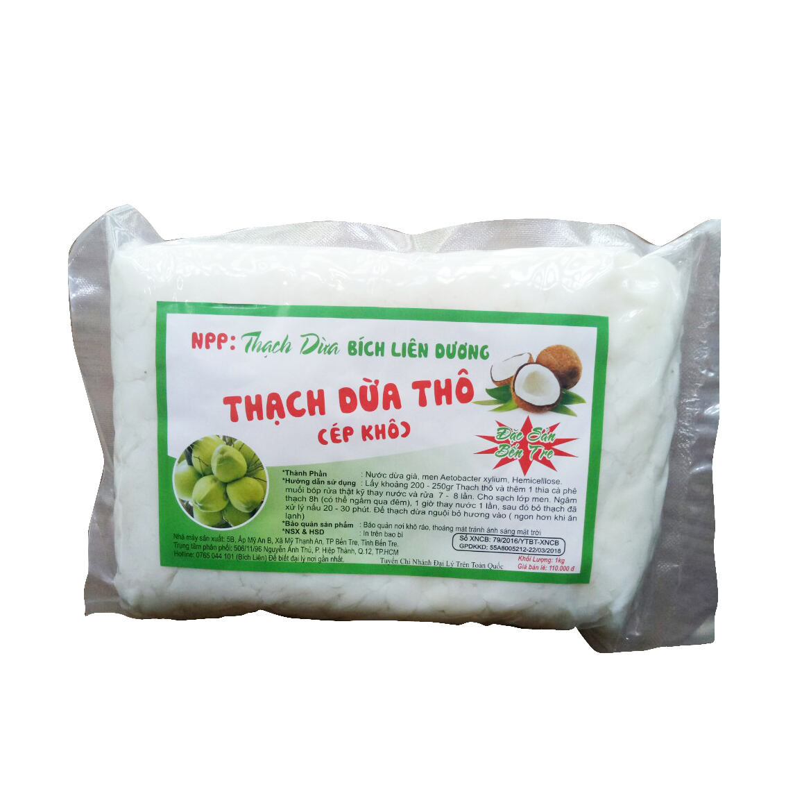 thạch dừa ép khô (thạch dừa thô) 5ly 1