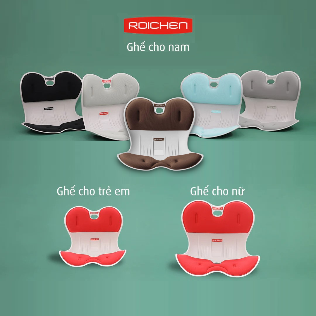 [Hàng chính hãng Roichen] COMBO 3 Ghế chỉnh dáng ngồi đúng - Roichen Hàn Quốc (Made in Korea). Dùng cho gia đình (Nam, Nữ, trẻ em)